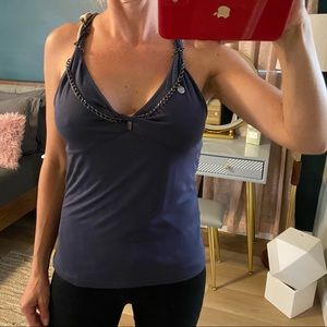 Karen Millen double layered top with chain details. XS